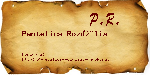 Pantelics Rozália névjegykártya